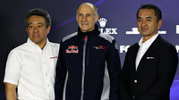 Masaši Jamamoto, Kacuhide Morijama a Franz Tost na tiskovce v Singapuru