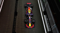 Max Verstappen v kvalifikaci v Singapuru