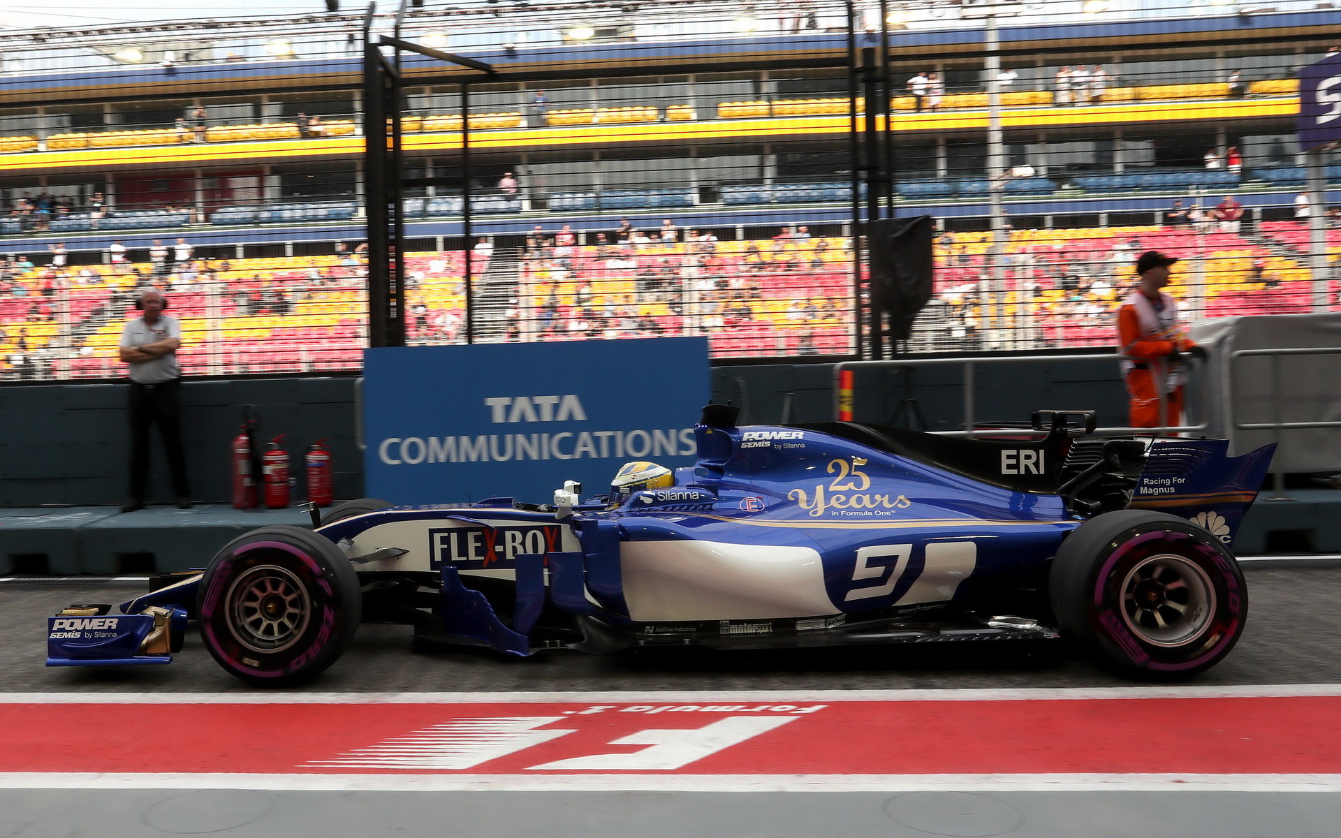 Marcus Ericsson při tréninku v Singapuru