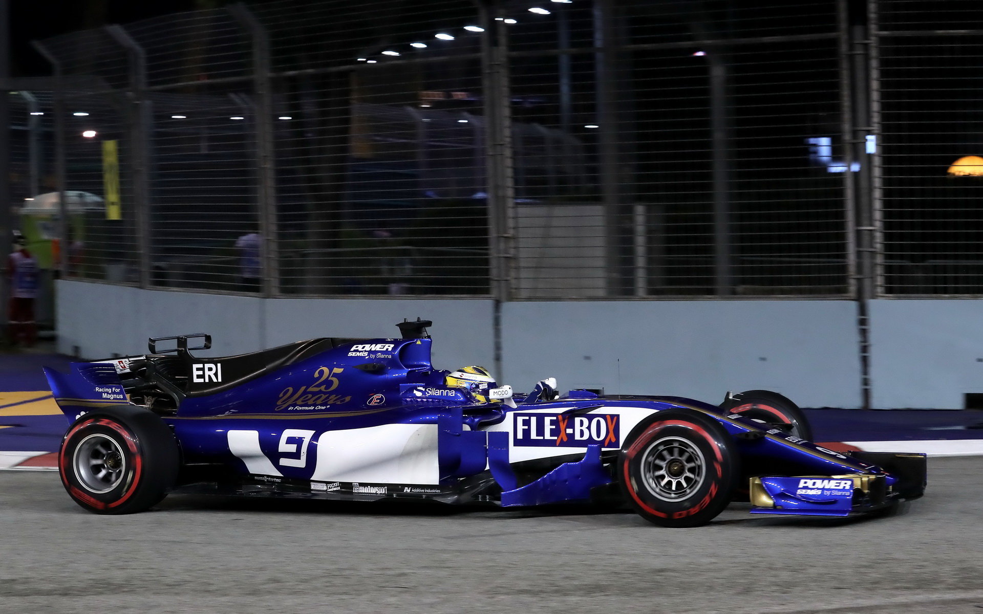 Marcus Ericsson při tréninku v Singapuru