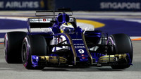 Marcus Ericsson při tréninku v Singapuru