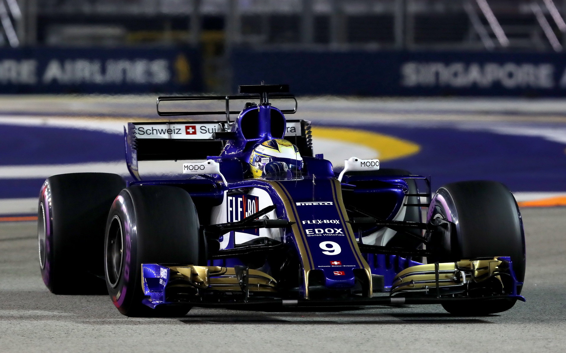 Marcus Ericsson při tréninku v Singapuru