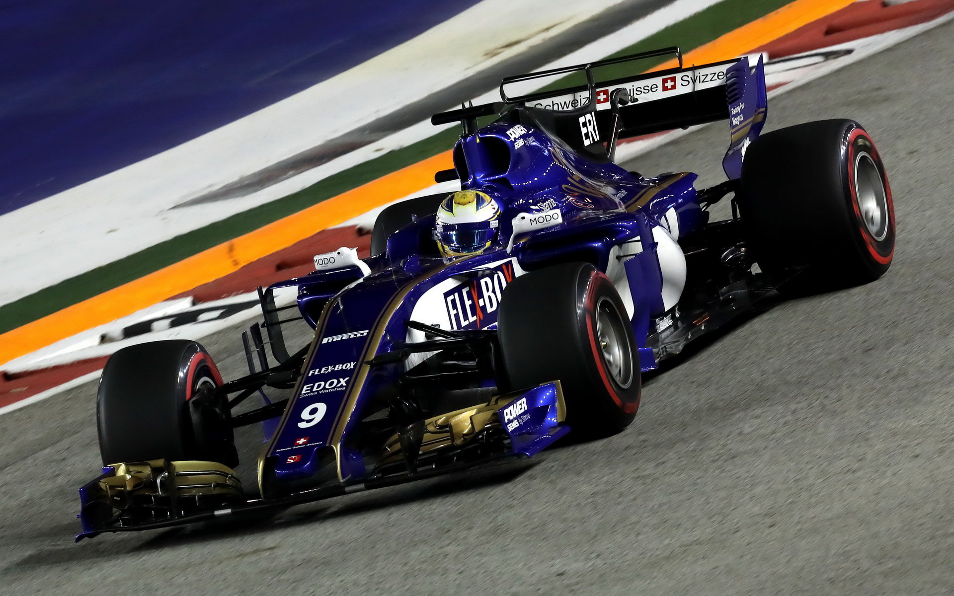 Marcus Ericsson při tréninku v Singapuru