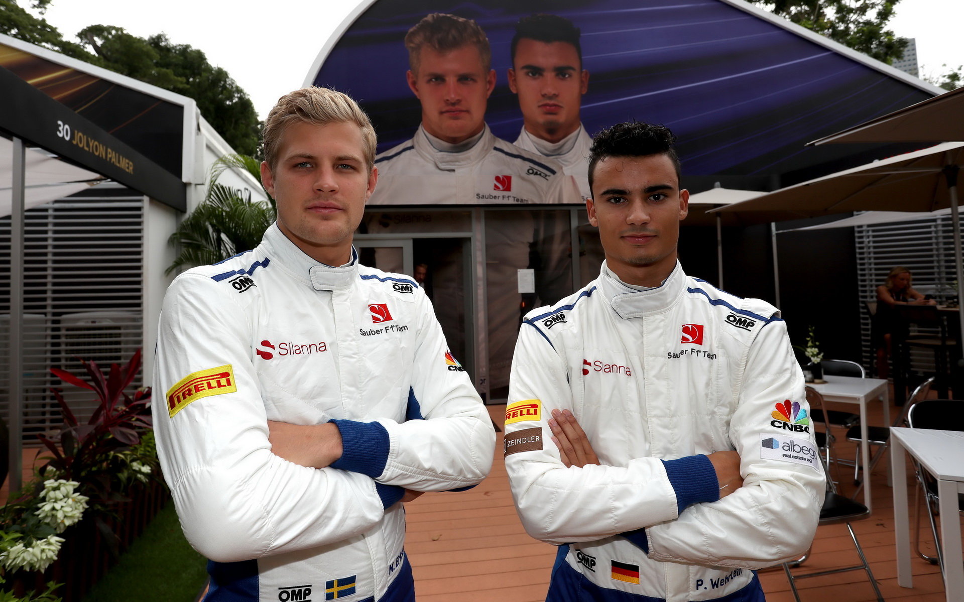 Marcus Ericsson a Pascal Wehrlein v Singapuru