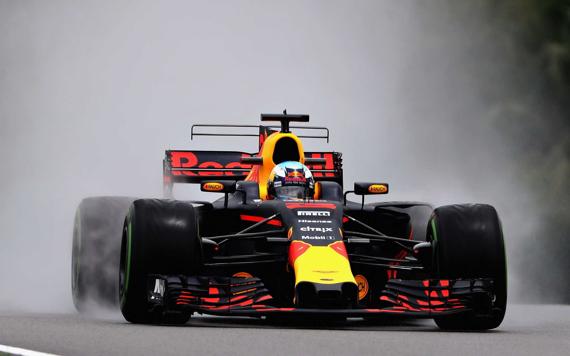 Daniel Ricciardo v deštivém tréninku v Malajsii