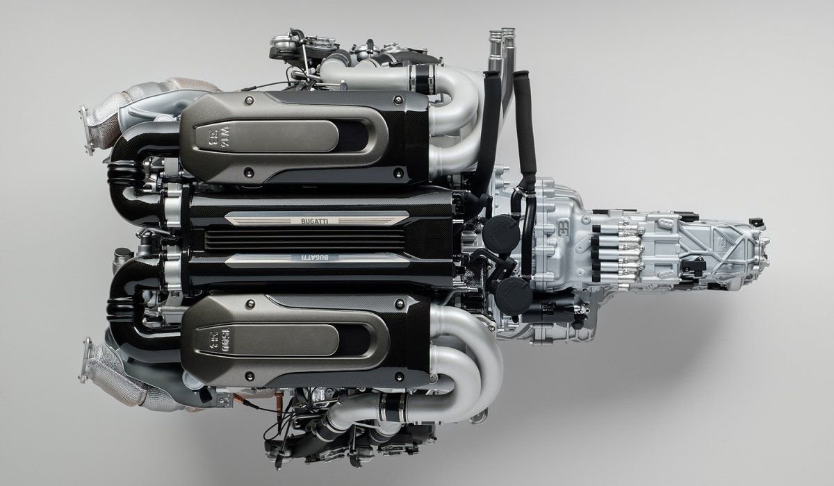 Do nejmenšího detailu propracovaný model motoru z Bugatti Chiron