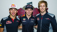 Pierre Gasly, Max Verstappen a Brendon Hartley v Mexiku