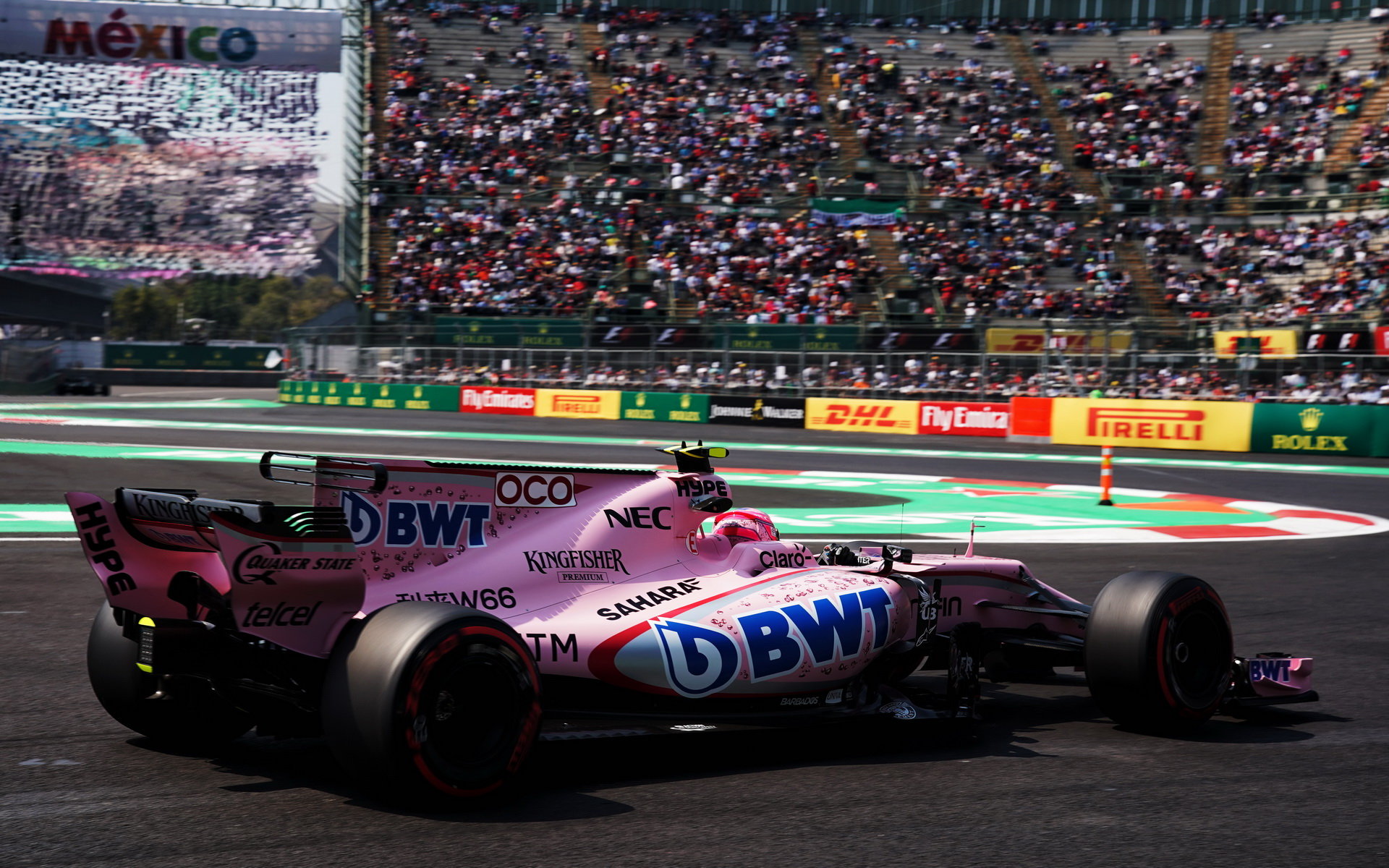 Esteban Ocon v tréninku v Mexiku