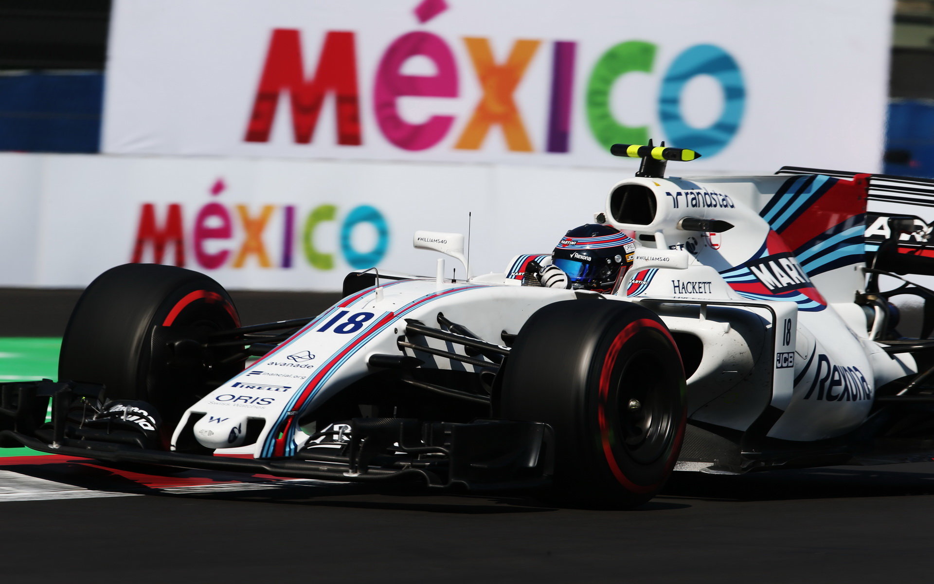 Lance Stroll v tréninku v Mexiku