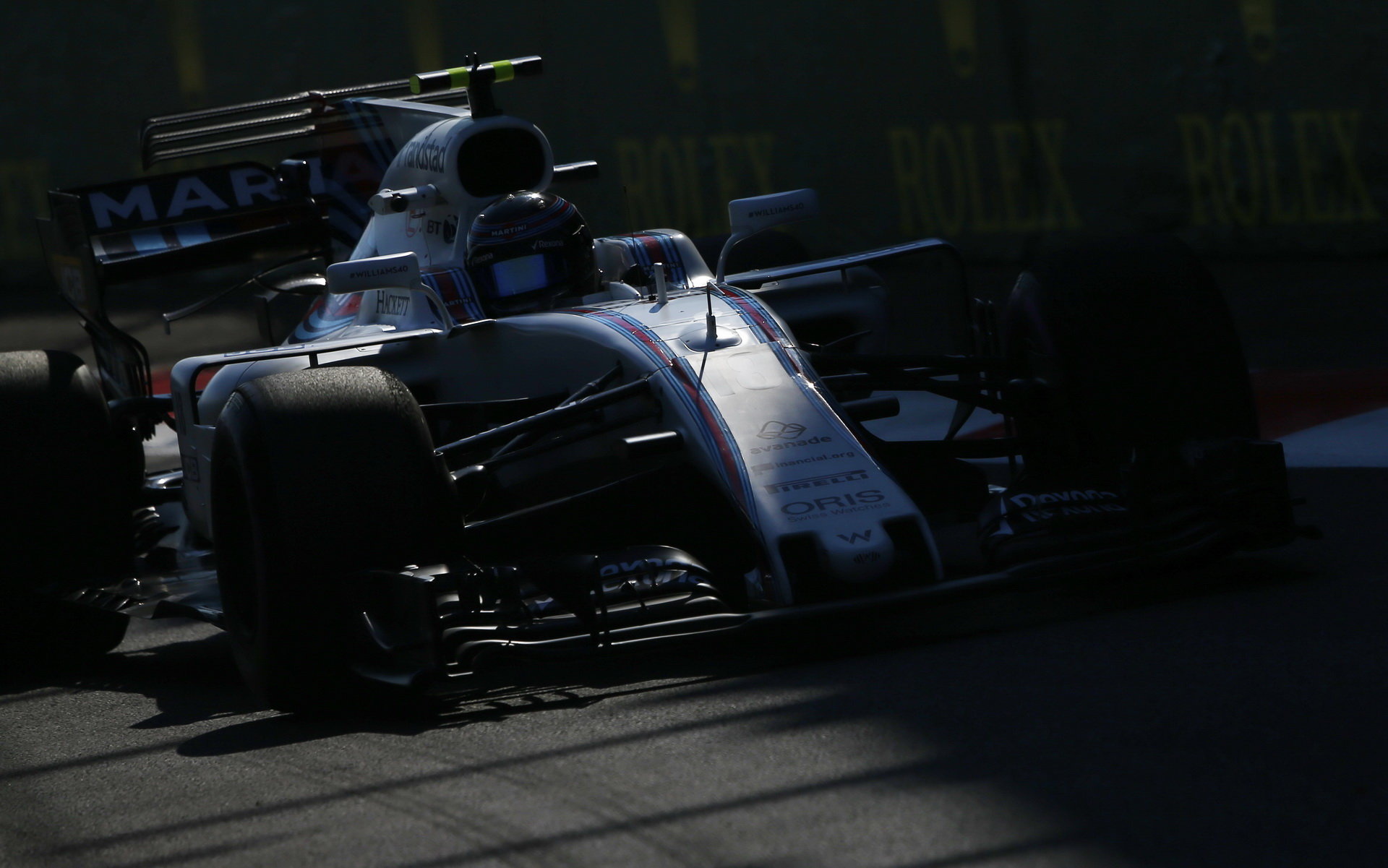 Lance Stroll v tréninku v Mexiku