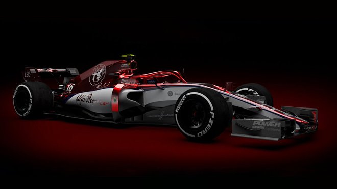 Neoficiální grafický návrh nového vozu stáje Alfa Romeo Sauber F1