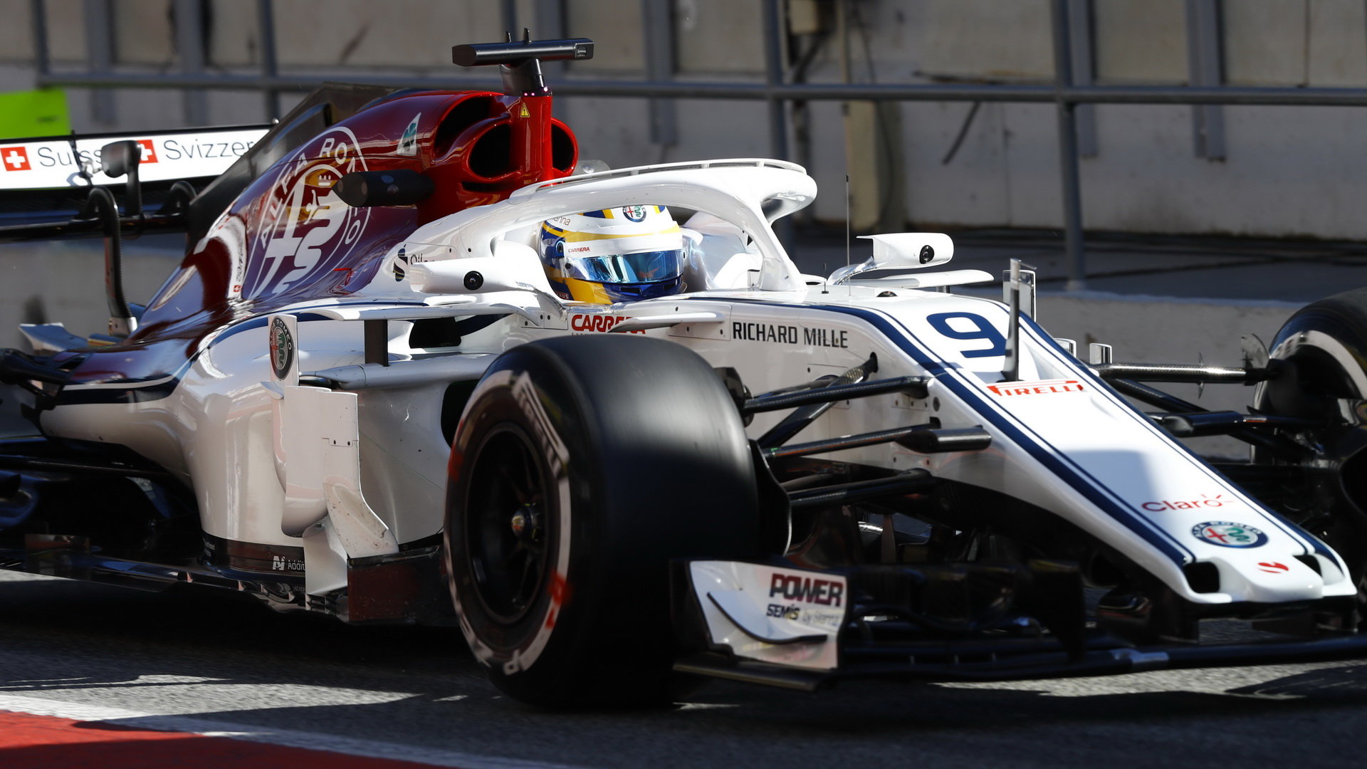 Marcus Ericsson v druhých předsezonních testech v Barceloně