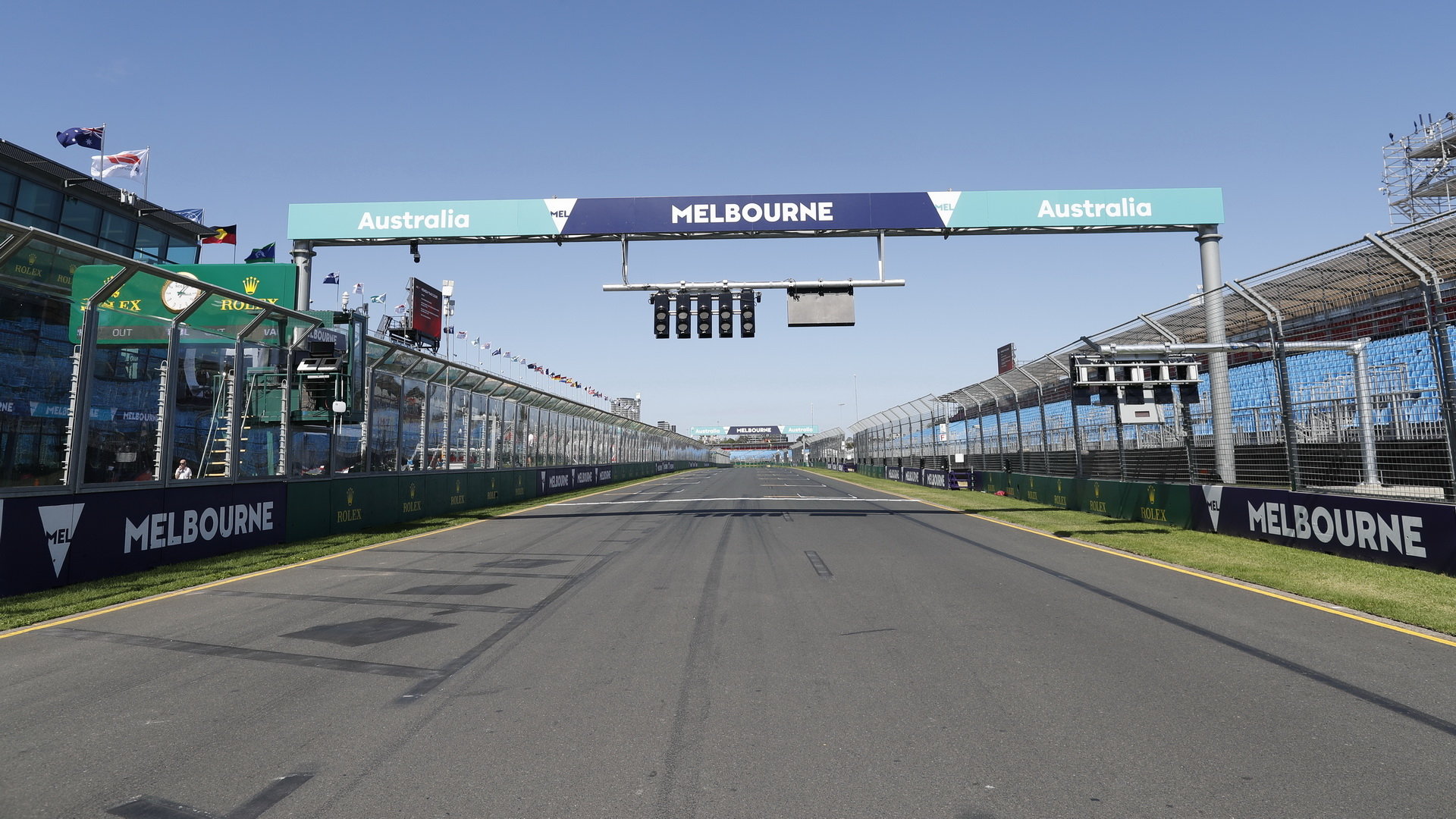 Čtvrteční přípravy na trati v Melbourne v Austrálii