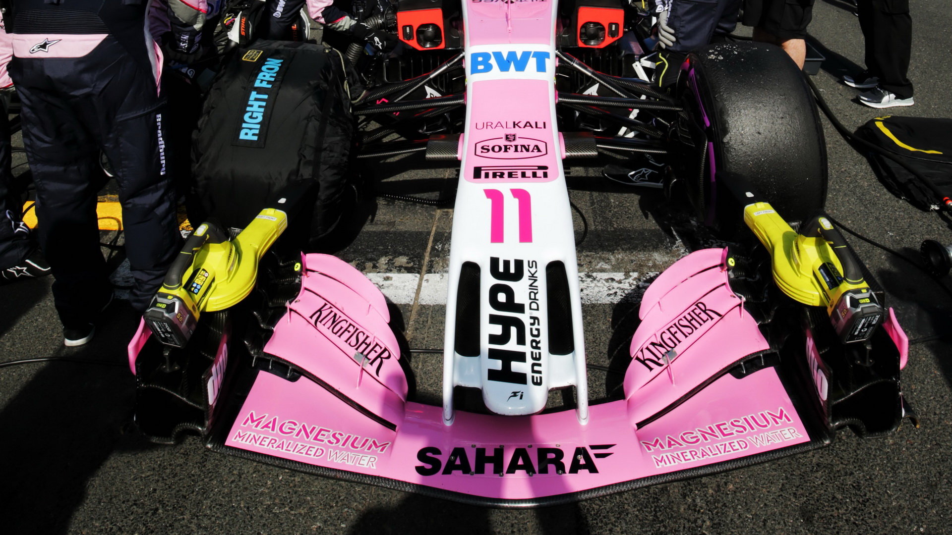 Přední křídlo vozu Force India v Melbourne v Austrálii