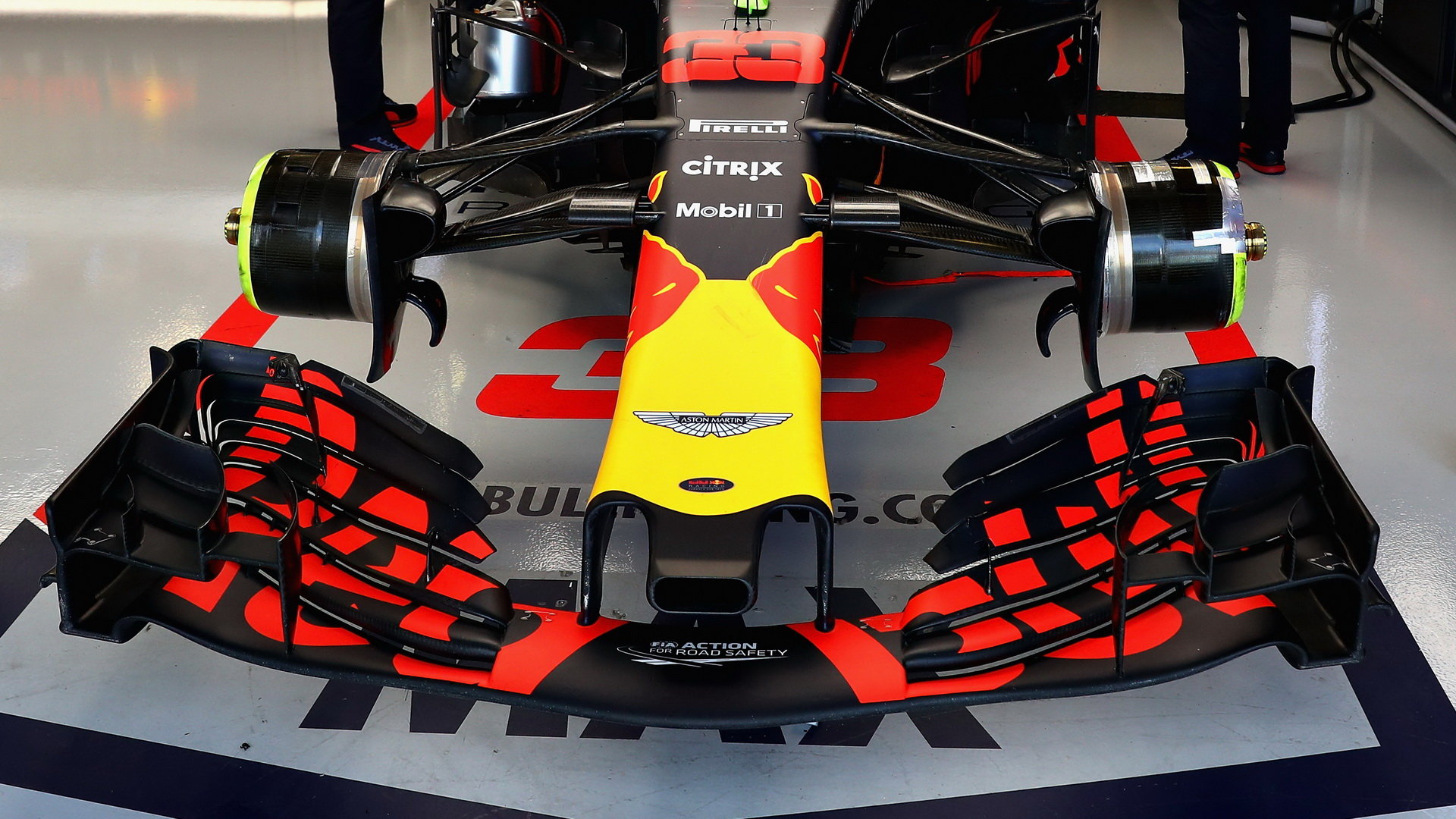Přední křídlo vozu Red Bull v Melbourne v Austrálii