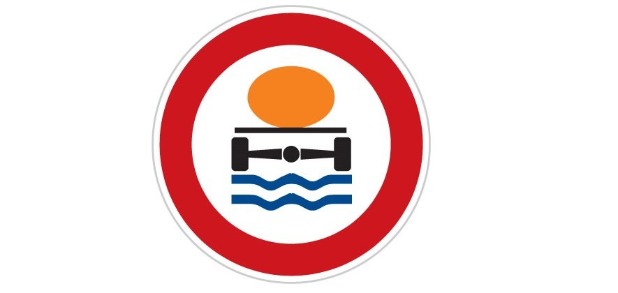 Značka: Zákaz vjezdu vozidel přepravující náklad, který může znečistit vodu