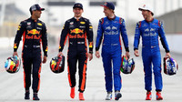 Daniel Ricciardo, Max Verstappen, Brendon Hartley a Pierre Gasly v Bahrajnu
