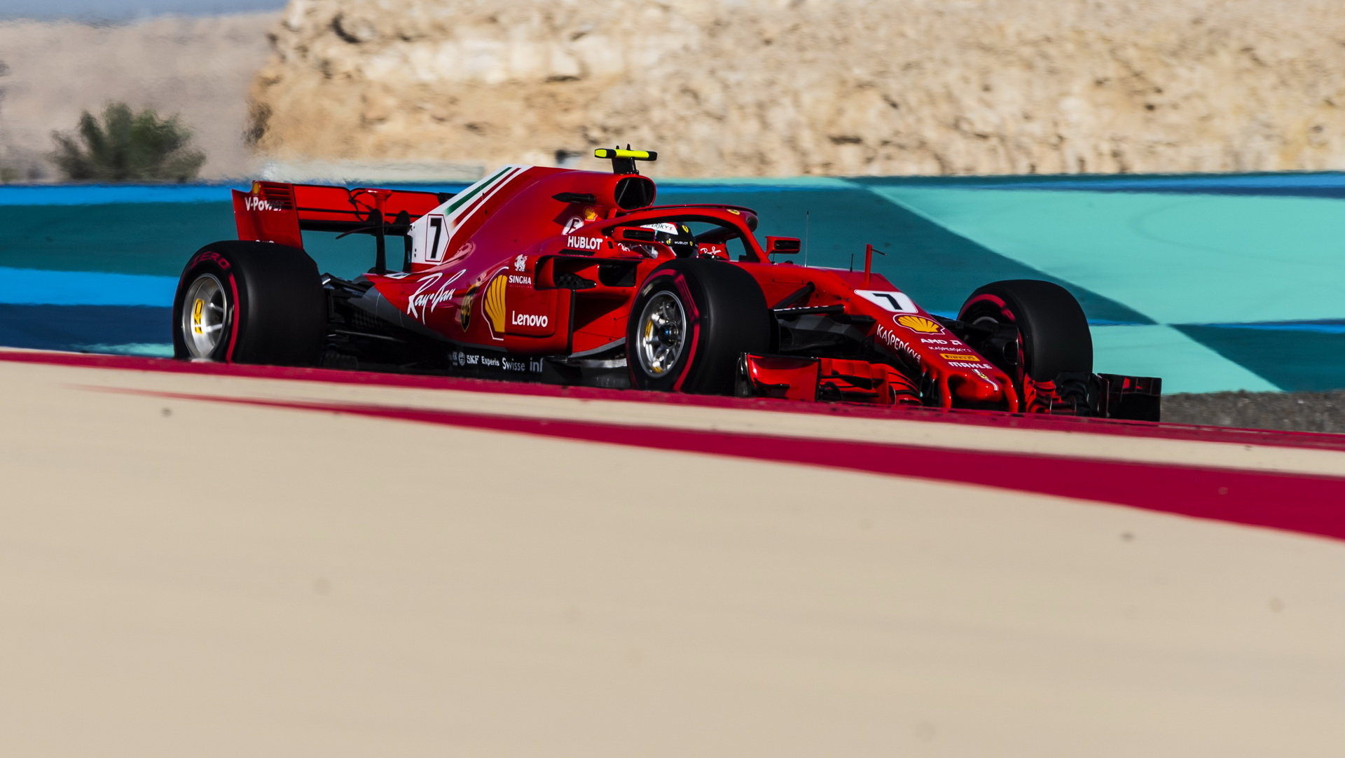 Kimi Räikkönen v tréninku v Bahrajnu