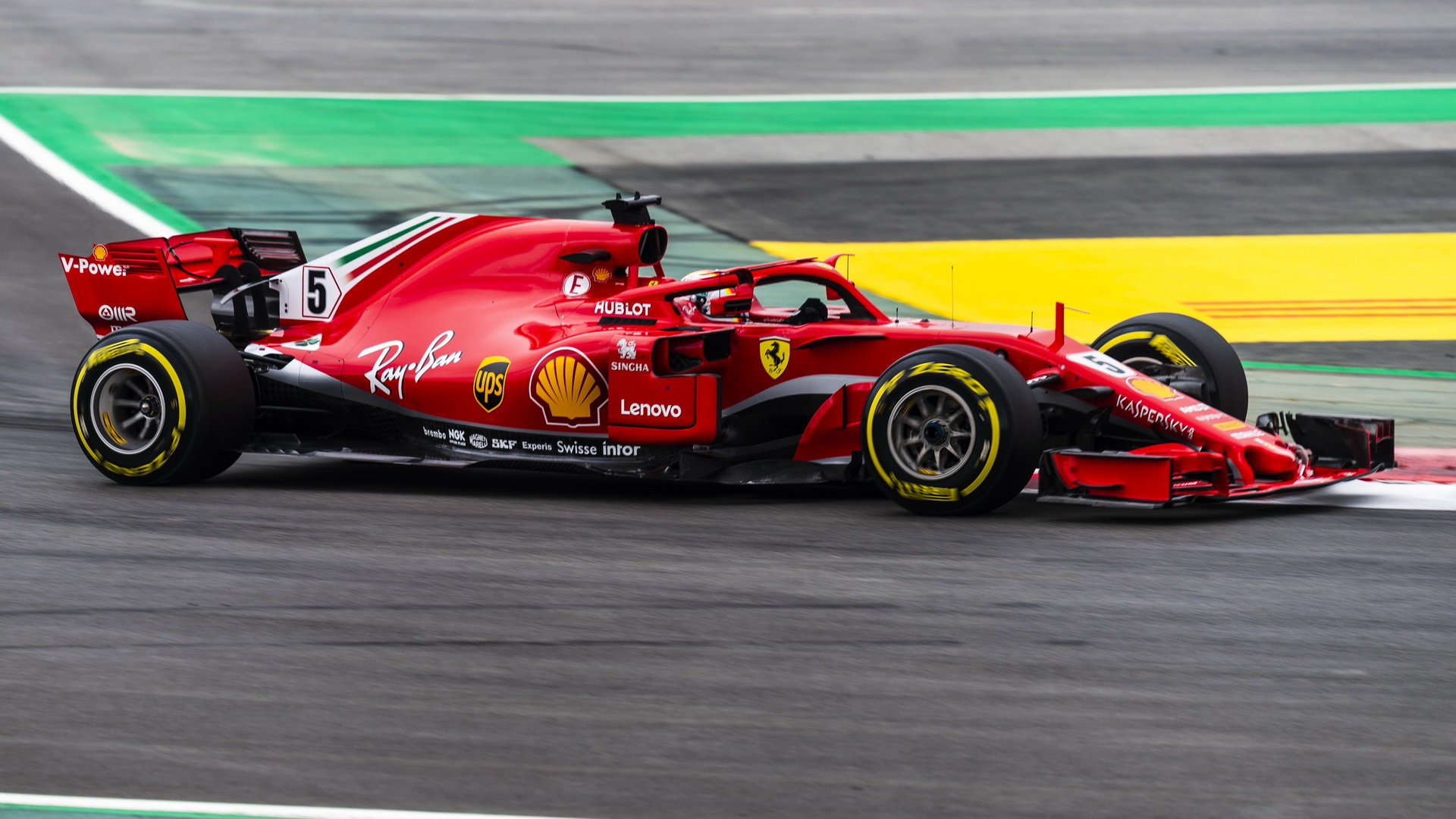 Sebastian Vettel v závodě ve Španělsku