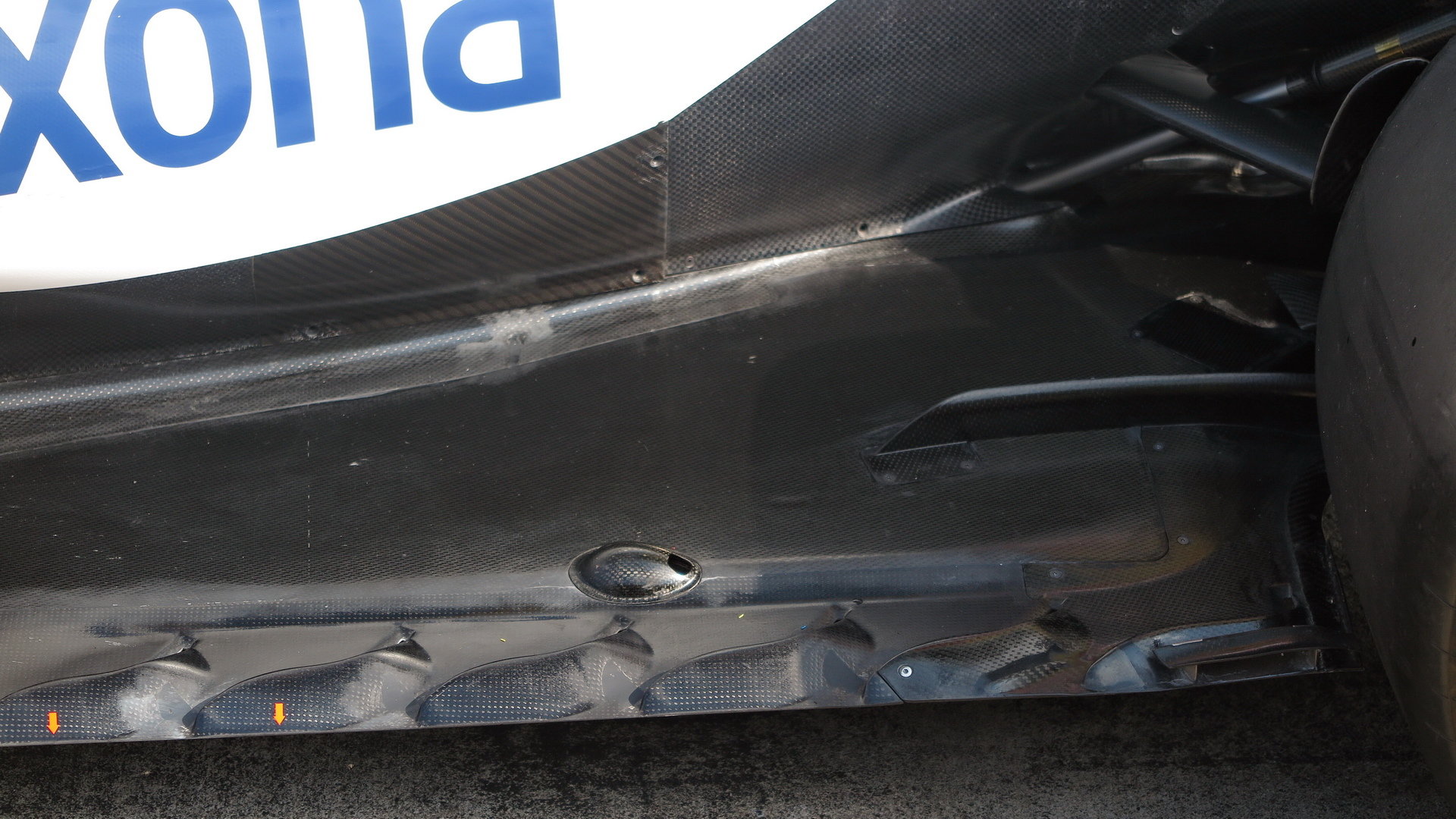 Detal vozu Williams při 3. sobotním tréninku v Rakousku