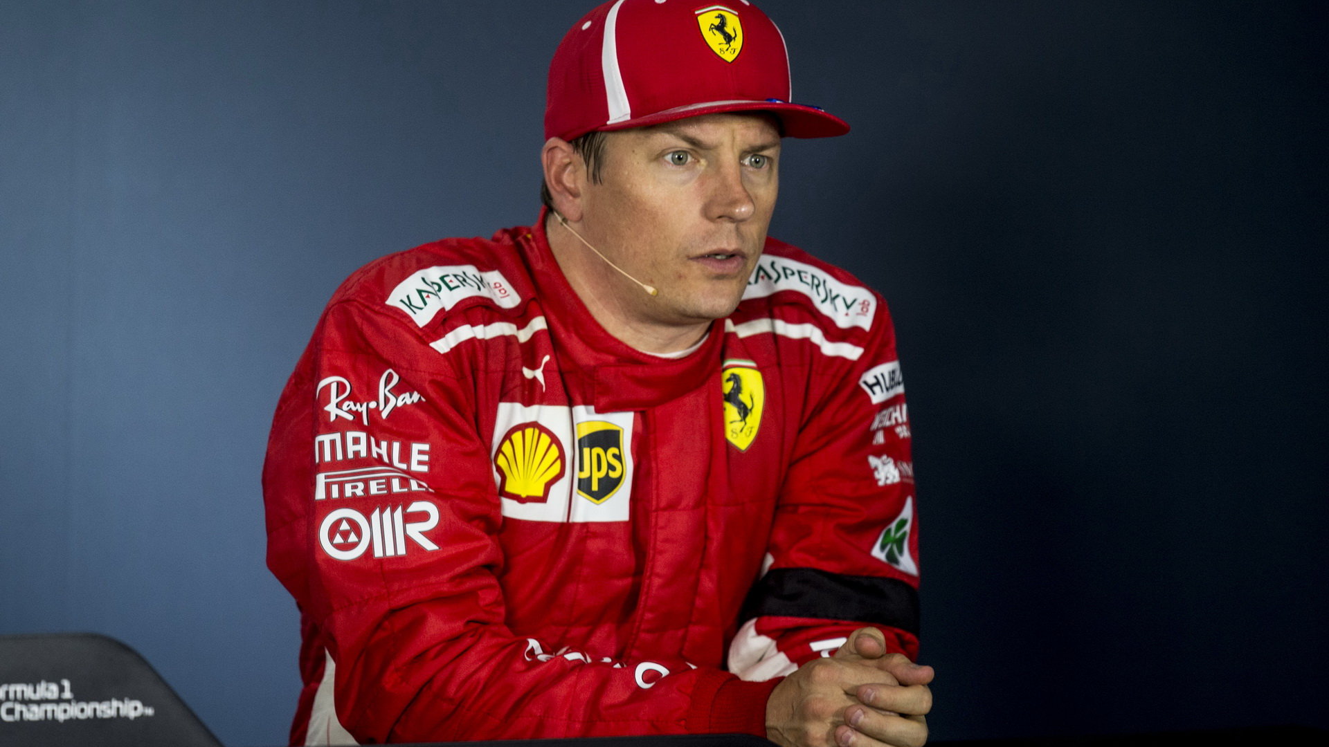 Kimi Räikkönen na tiskovce po kvalifikaci v Maďarsku