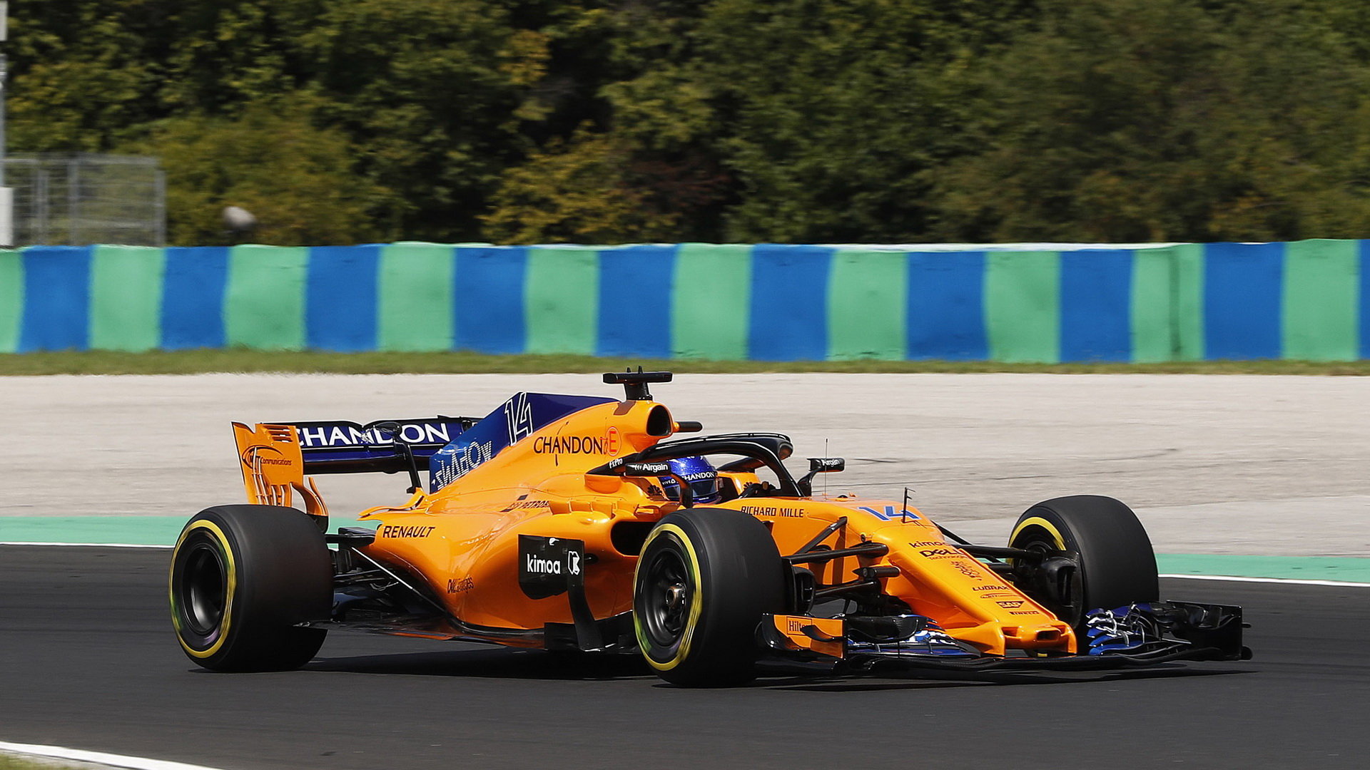 Fernando Alonso v třetím tréninku v Maďarsku