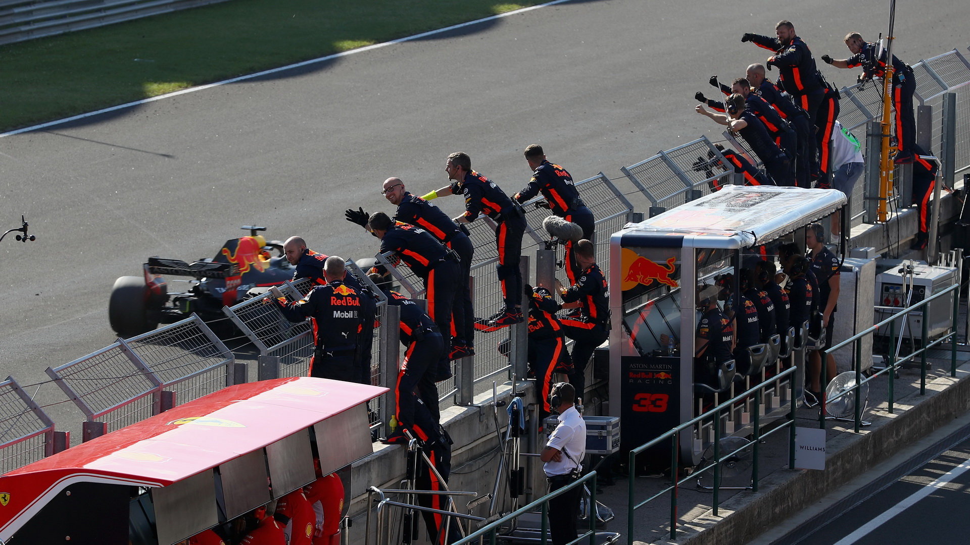 Daniel Ricciardo v cíli závodu v Maďarsku