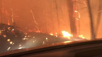 Turisté natočili svůj zběsilý úprk před lesním požárem