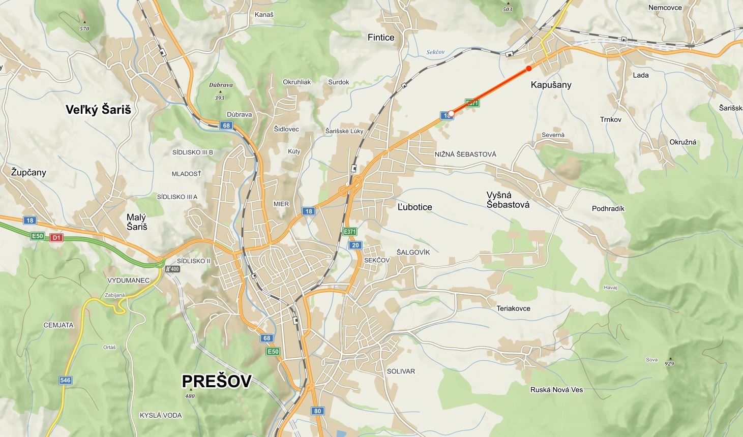 Možná záložní přistávací dráha u Prešova na Slovensku