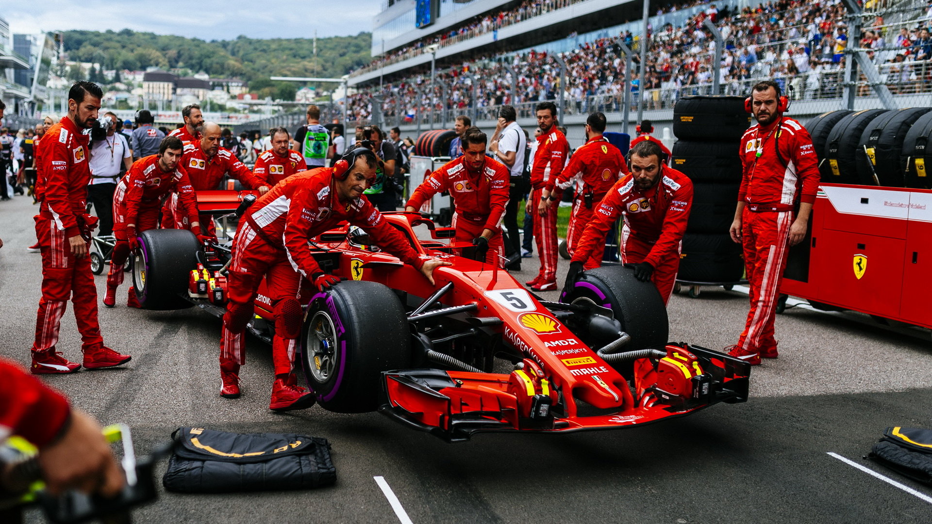 Sebastian Vettel před závodem v Rusku