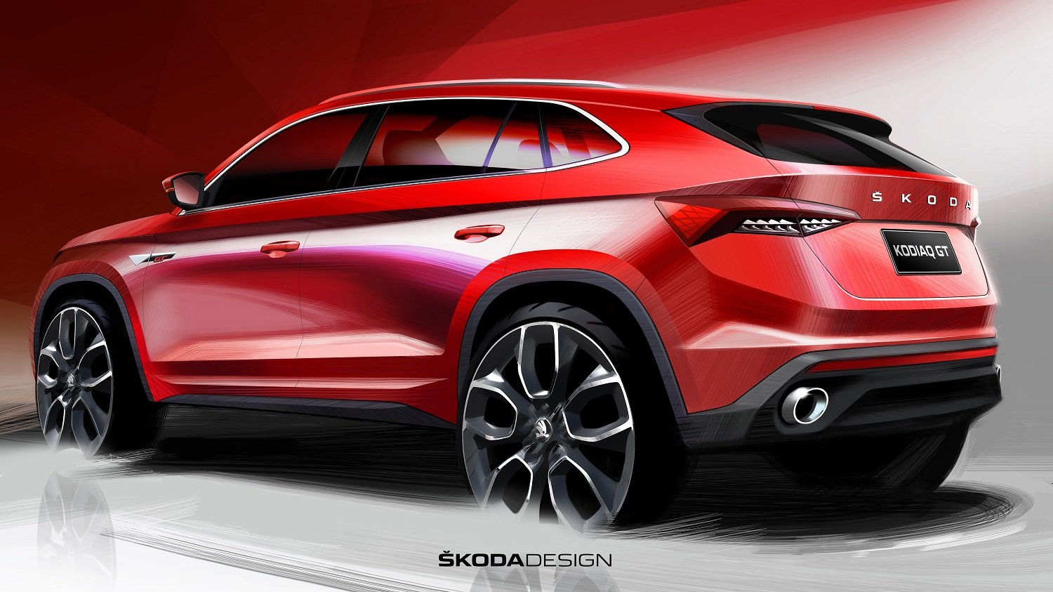 Škoda skicami nového vozu Kodiaq GT poskytuje první pohled na budoucí vrcholný model pro čínský trh.