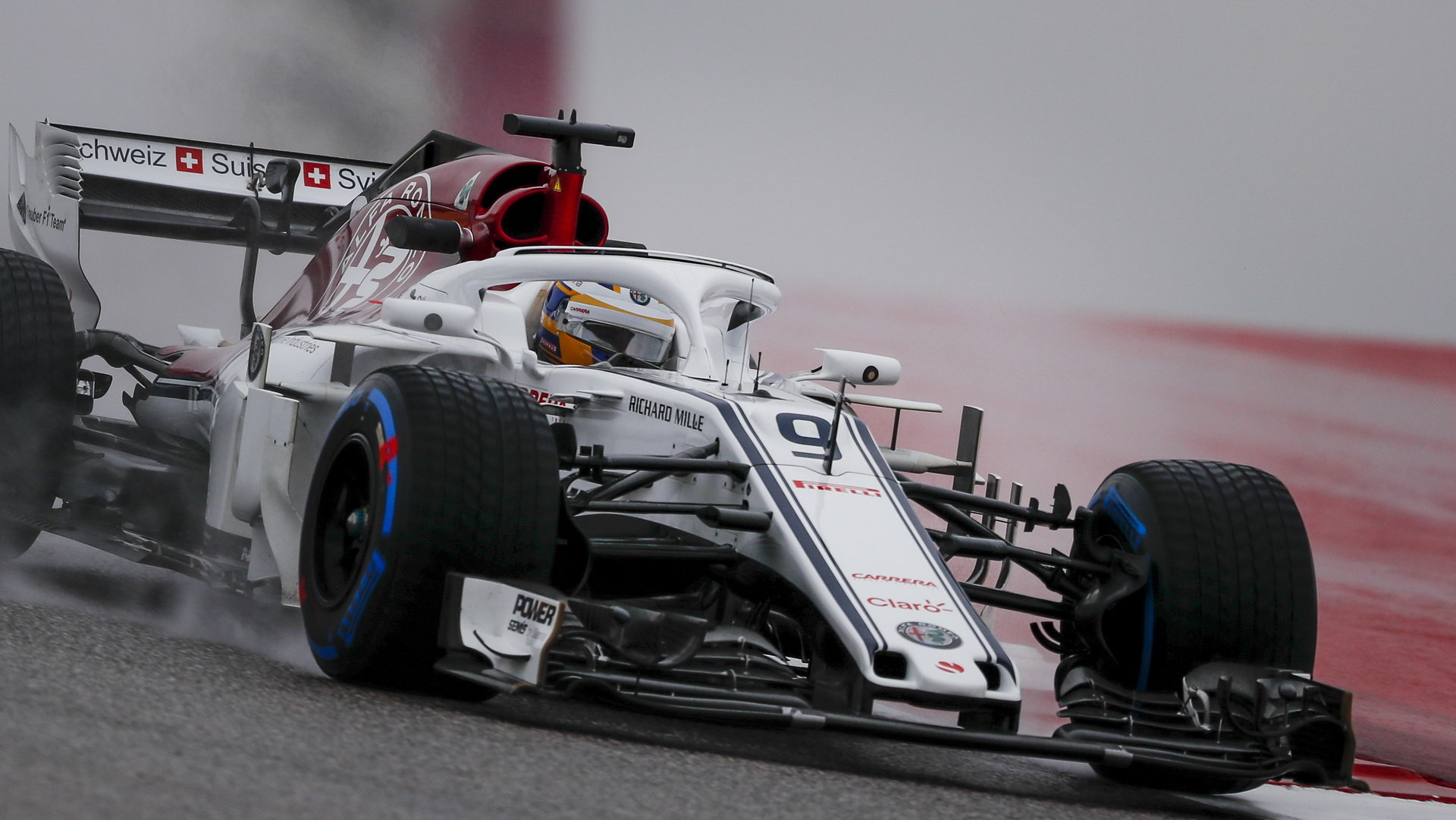 Marcus Ericsson v tréninku v Austinu