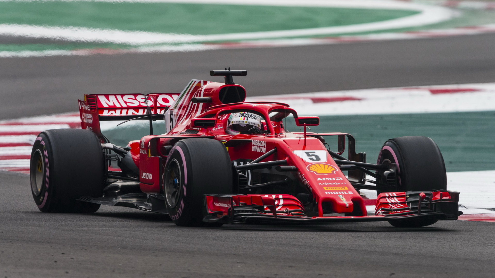 Sebastian Vettel s Ferrari SF71H v Mexiku