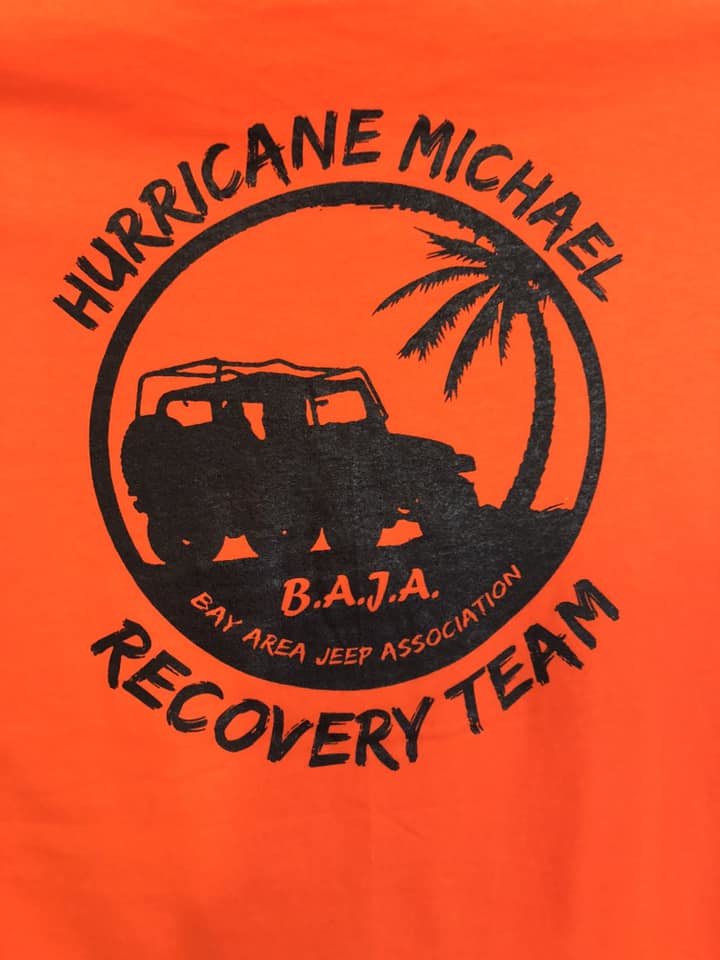 Členové Bay Area Jeep Association - BAJA se vydali na pomoc obětem hurikánu Michael (Facebook / Bay Area Jeep Association - BAJA)