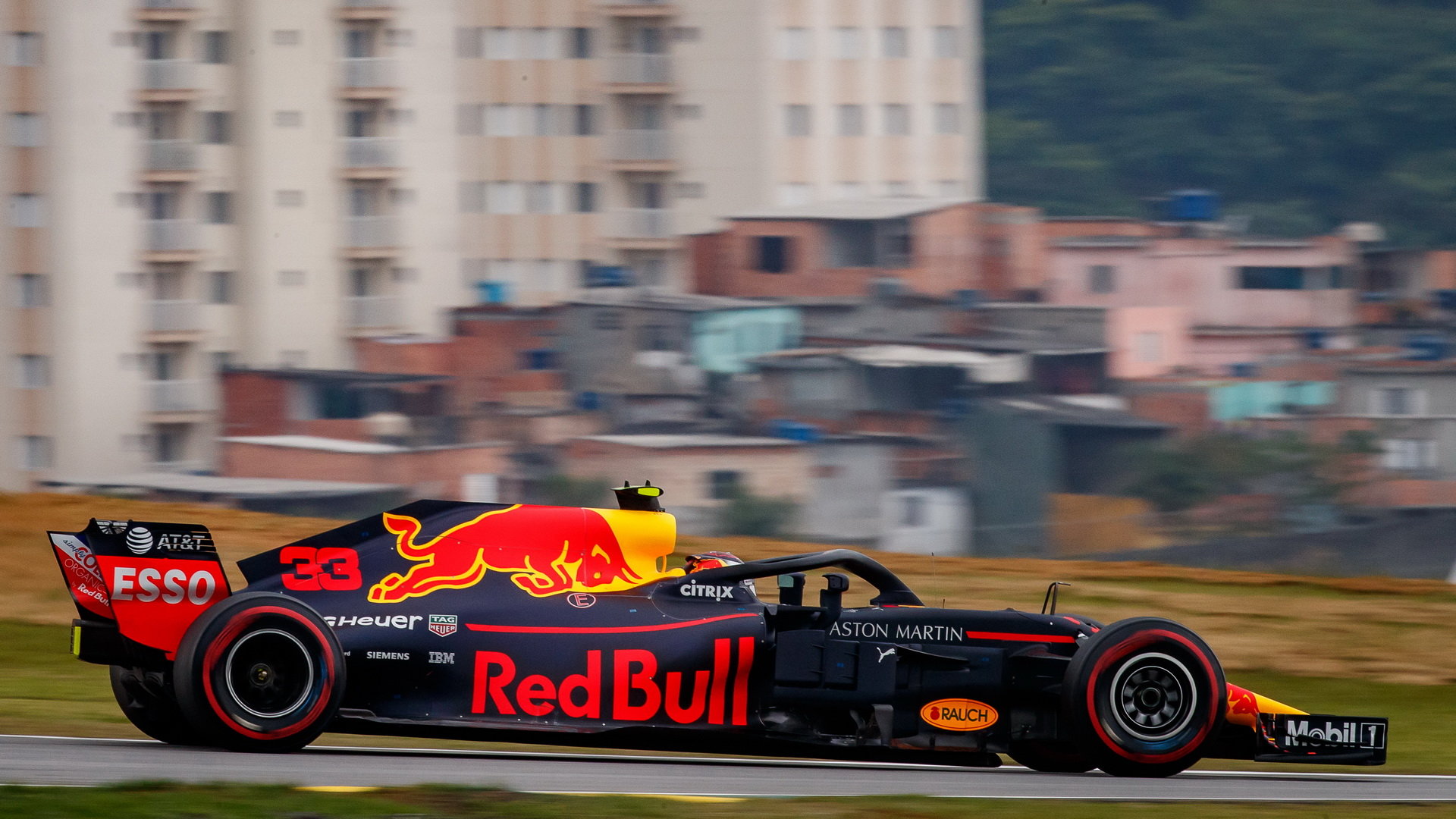 Max Verstappen v kvalifikaci v Brazílii