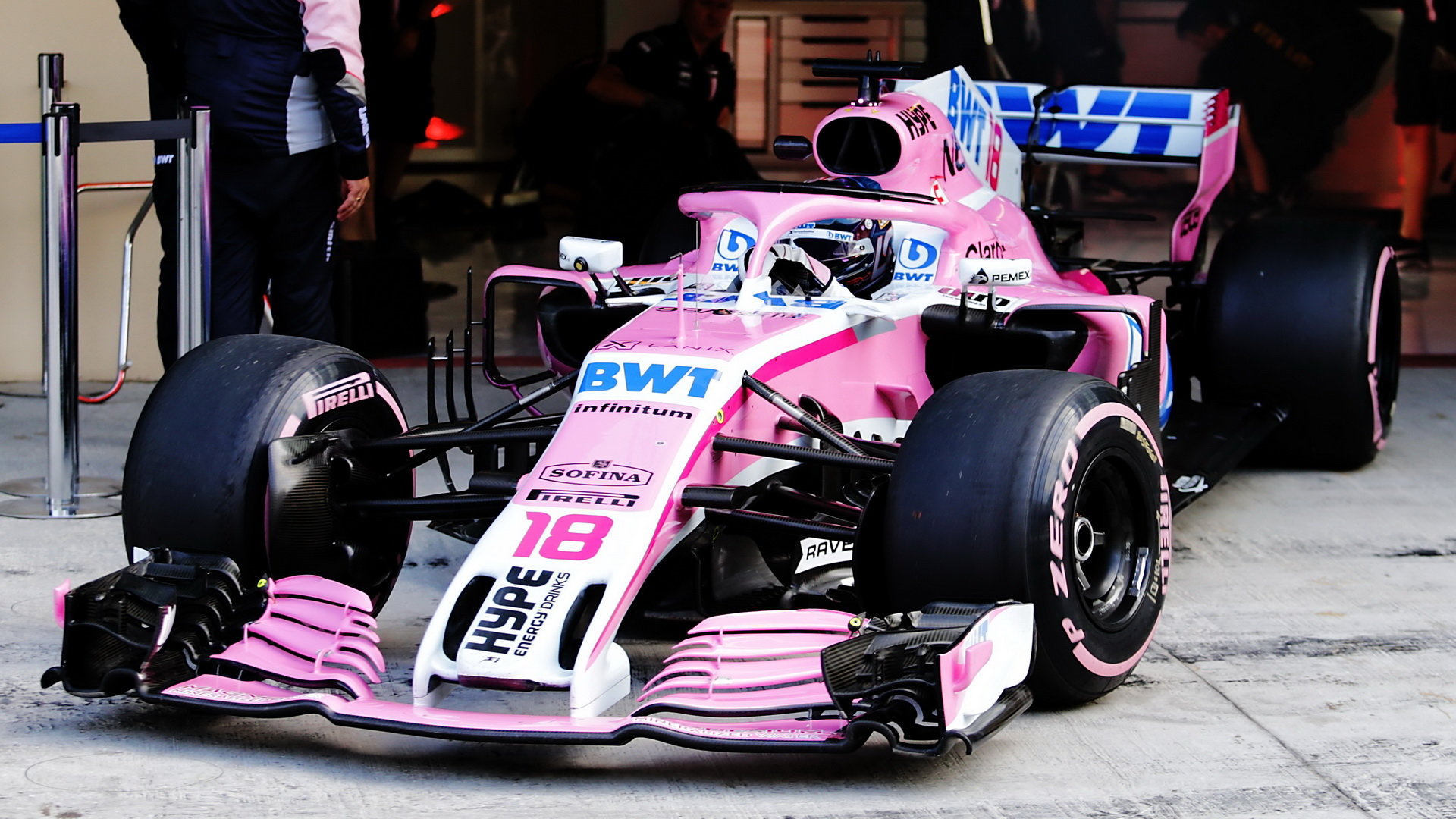 Lance Stroll při posezónních testech v Abú Zabí