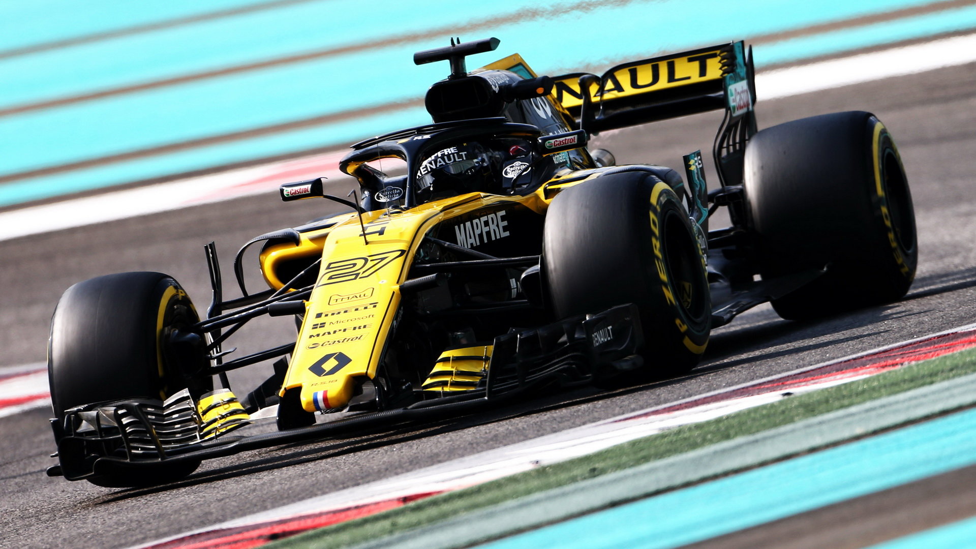 Nico Hülkenberg při posezónních testech v Abú Zabí