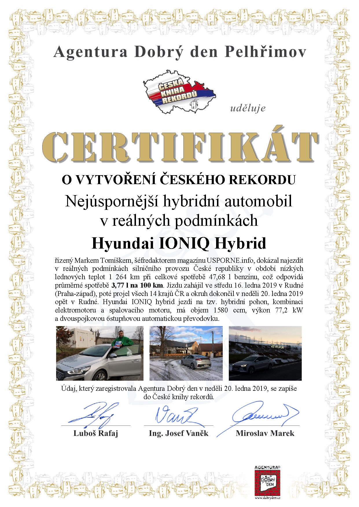 Nejúspornějším hybridním automobilem v reálných podmínkách se stal Hyundai IONIQ Hybrid