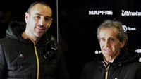 Cyril Abiteboul a Alain Prost při testech v Barceloně