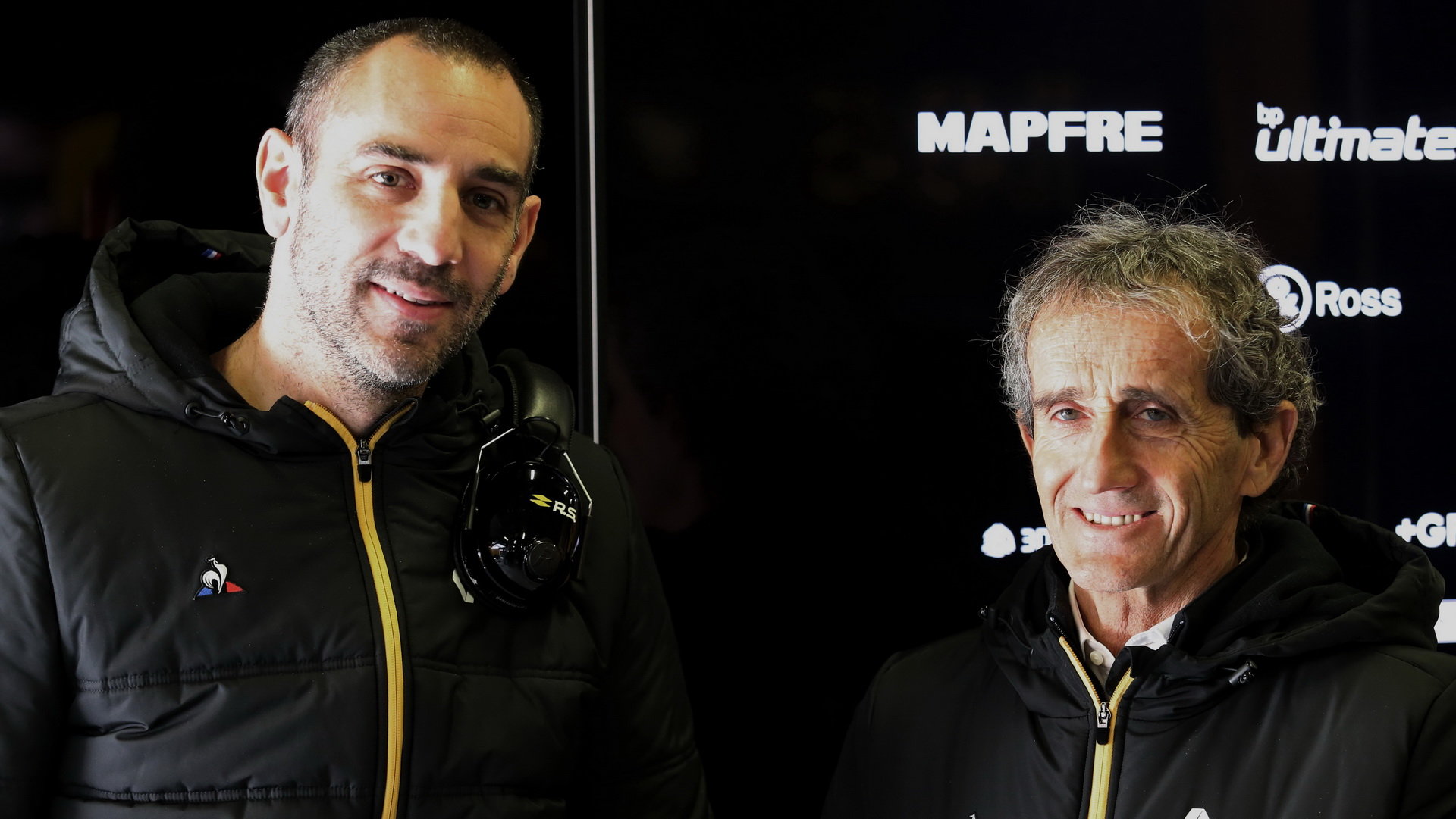 Cyril Abiteboul a Alain Prost při testech v Barceloně