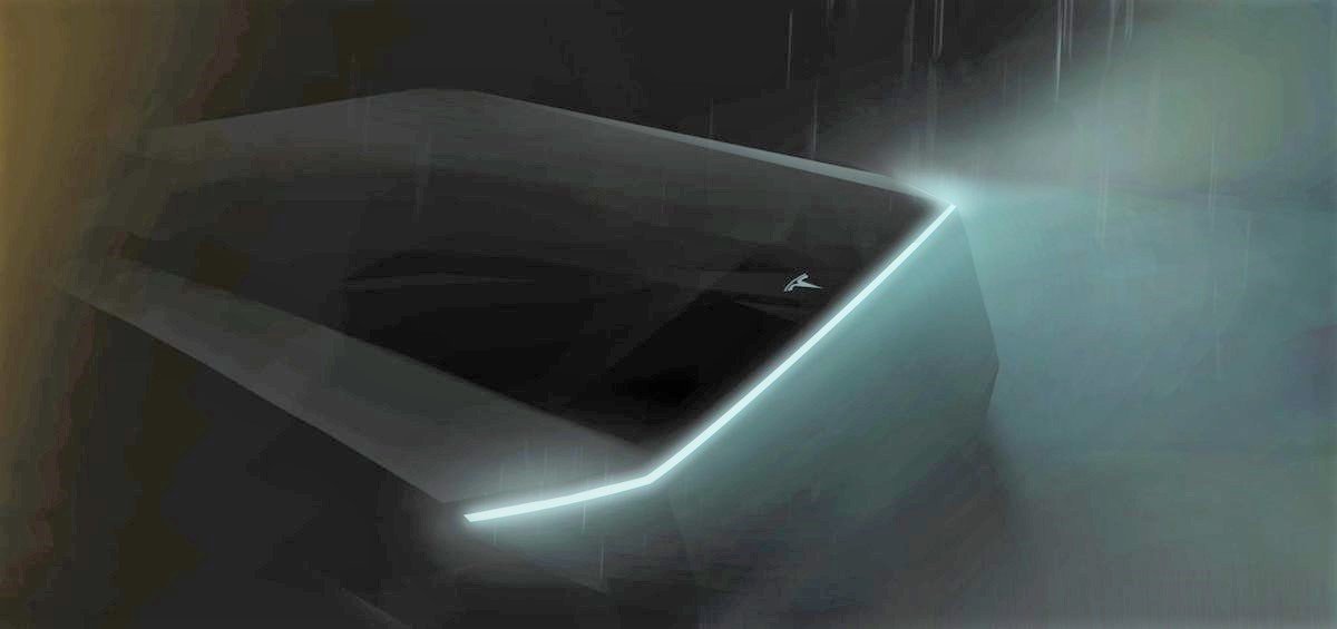 Během představení Tesly Model Y byla zveřejněna první ukázka Tesla Pickupu - upraveno (Twitter/Elon Musk)