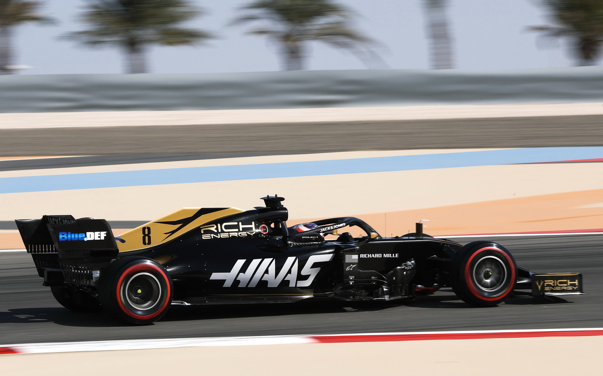 Romain Grosjean v tréninku v Bahrajnu