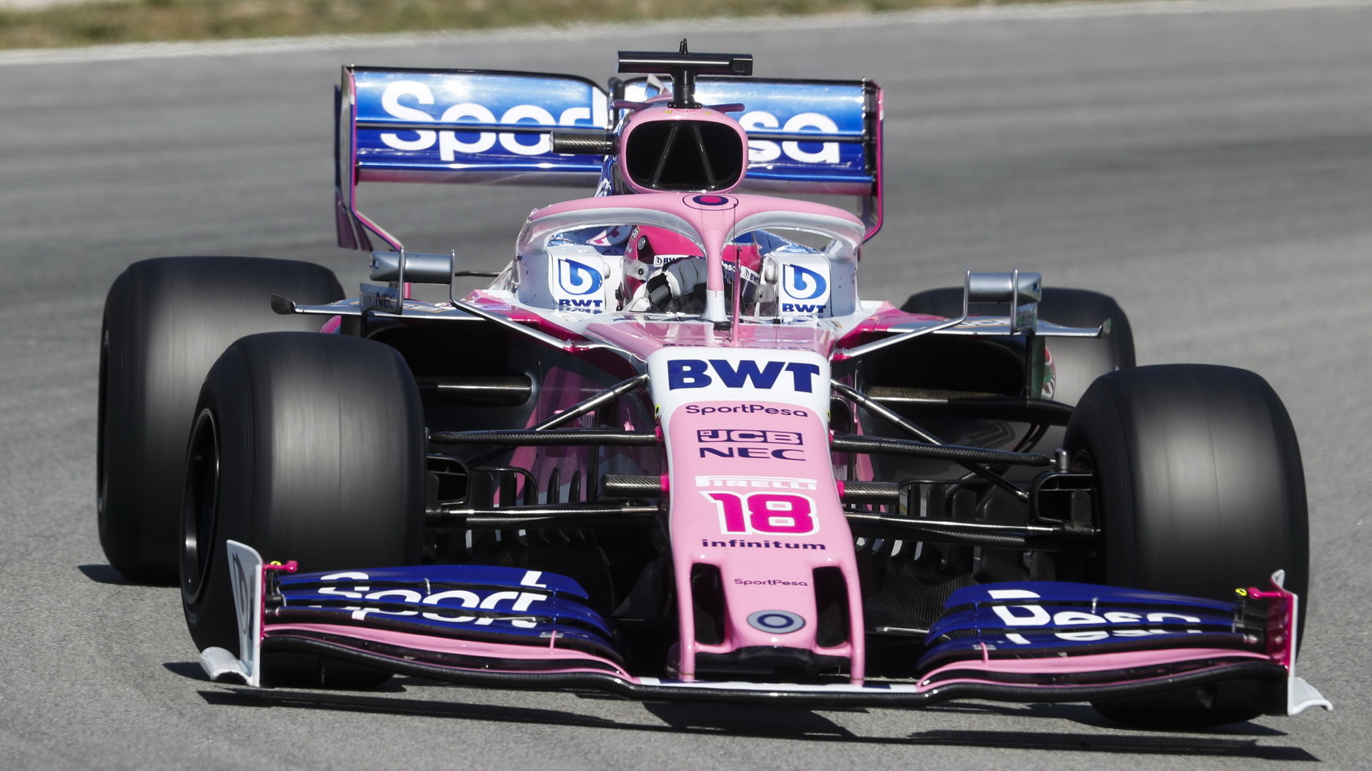 Lance Stroll v rámci sezónních testů v Barceloně