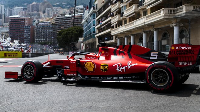 Sebastian Vettel v kvalifikaci na Velkou cenu Monaka 2019