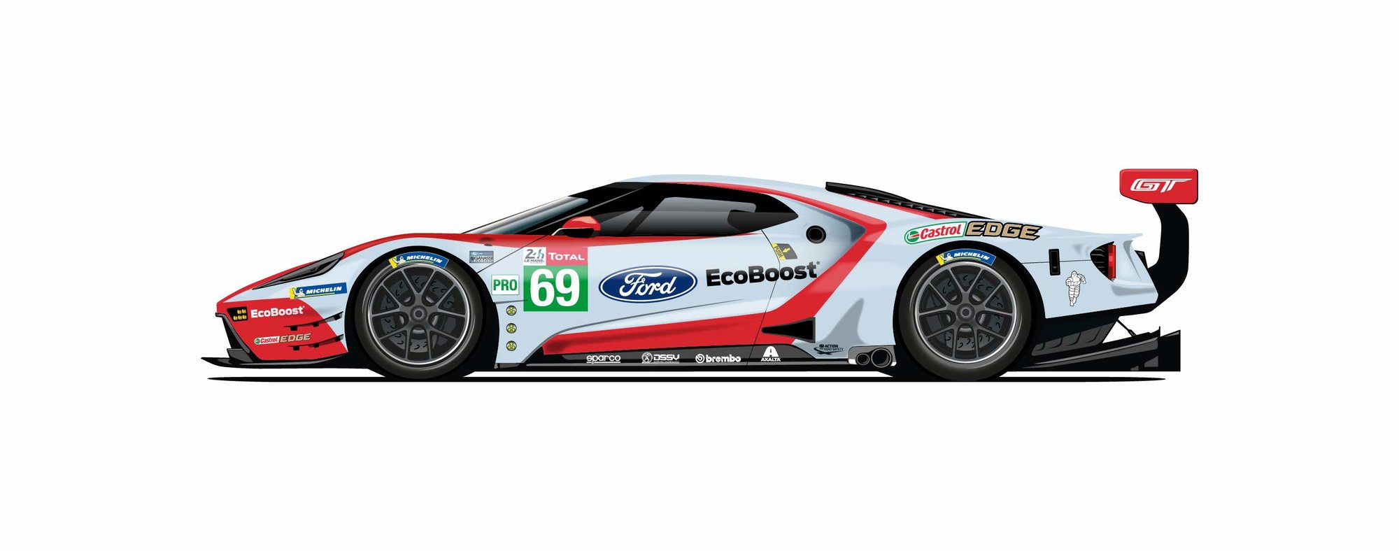 Speciální barevné provedení závodních vozů týmu Ford Chip Ganassi Racing oslavuje minulé i současné úspěchy značky v Le Mans