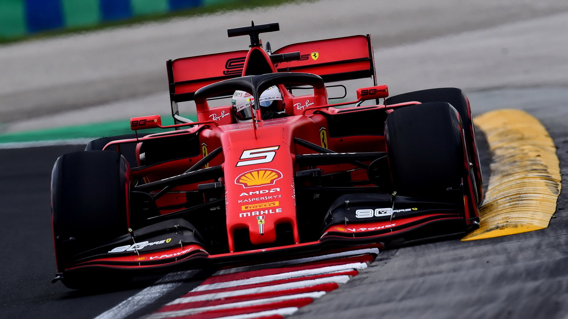 Sebastian Vettel v kvalifikaci na Velkou cenu Maďarska 2019