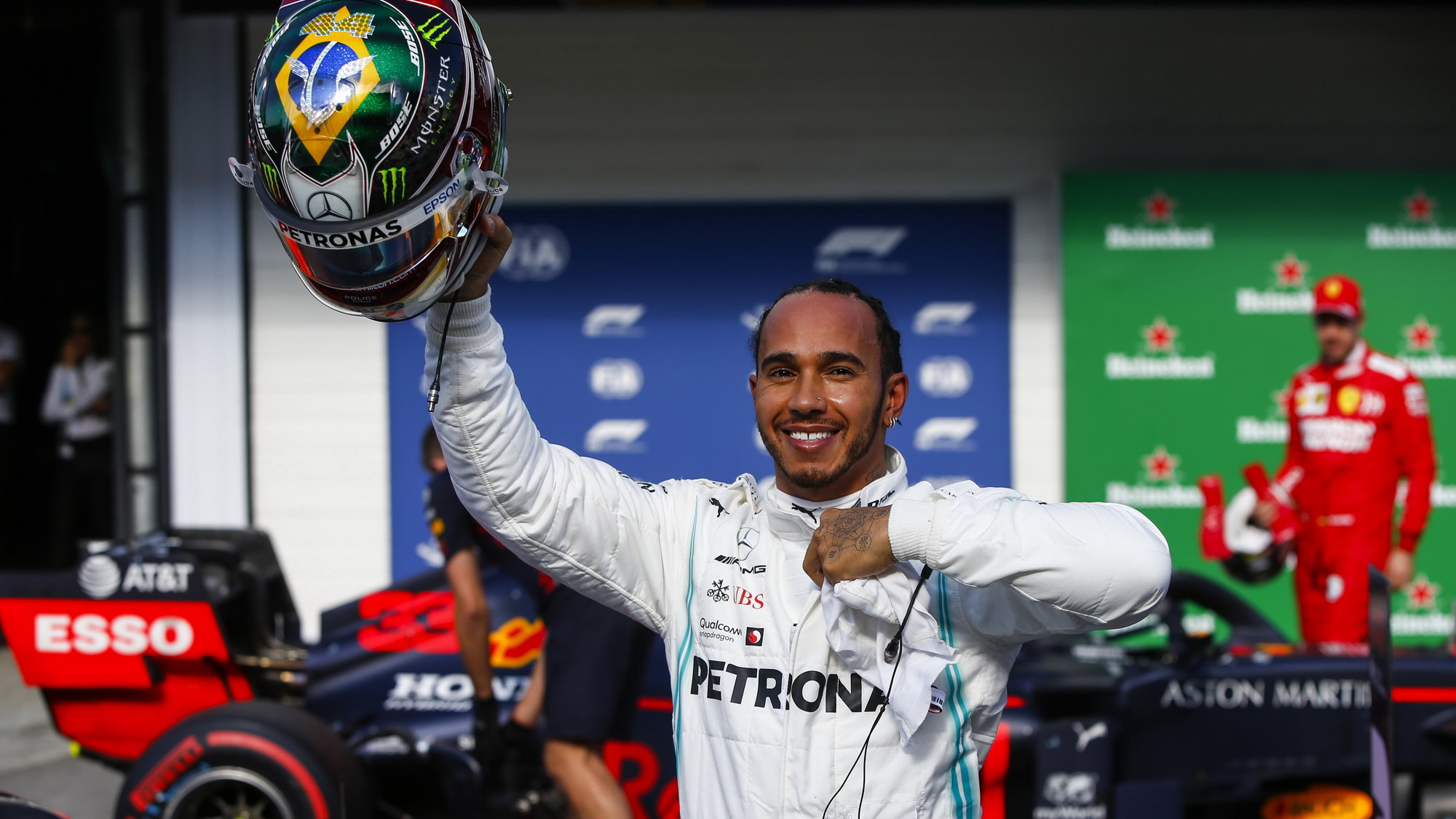 Lewis Hamilton po kvalifikaci v Brazílii