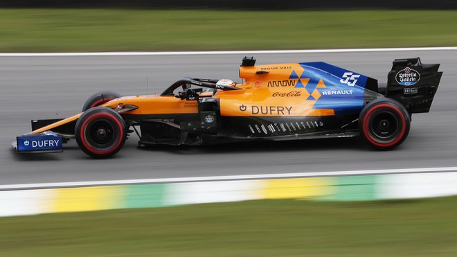 Carlos Sainz s McLarenem MCL34 ve Velké ceně Brazílie 2019