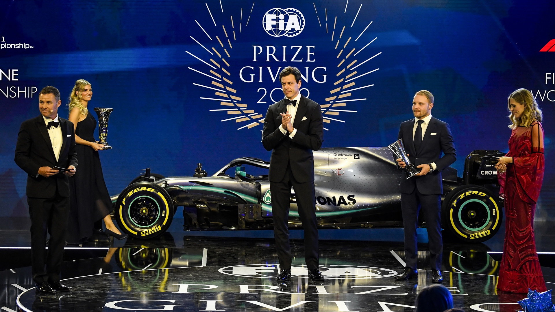 Slavnostní předávání cen za mistrovský titul v sezóně 2019 pro tým Mercedes
