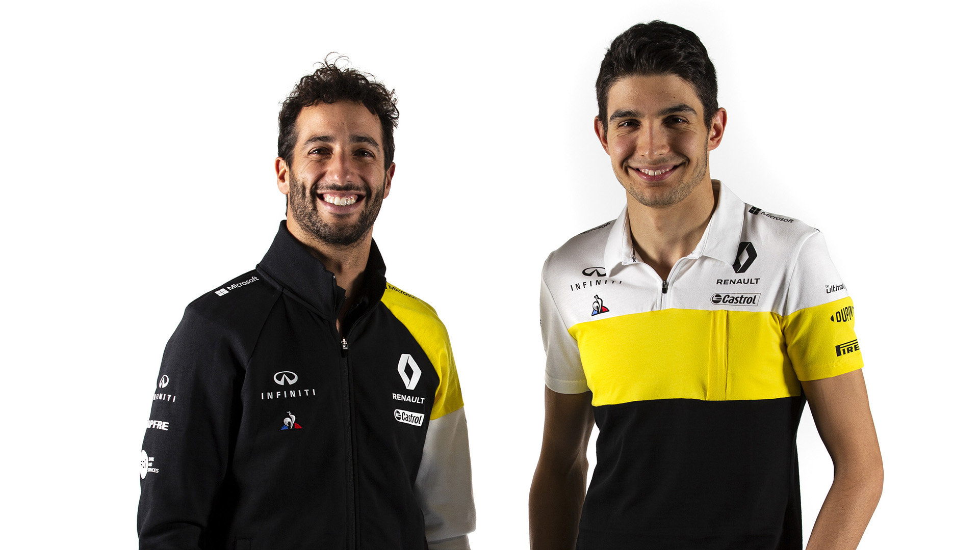 Daniel Ricciardo se svým novým týmovým kolegou Estebanem Oconem